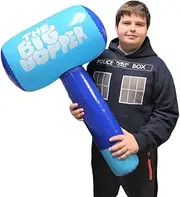 The Big Bopper Inflate - Blue (30" x 18") Inflate Hammer, Mullet for Play Fights and Action (2 Pack)