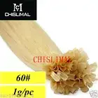 Platinum Blonde U Nail Tip Remy Human Hair Extensions Prebonded Keratin 8A Weft
