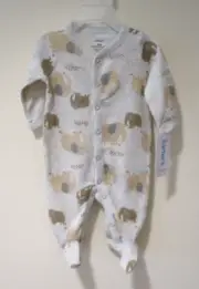 NWT Carter's Thermal Knit Elephants Footed Romper Boy's Size Preemie / Reborn