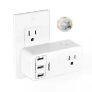 TESSAN OUTLET EXTENDER WITH ROTATING PLUG MULTI OUTLET SPLITTER MG3A3U - WHITE