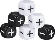 Kisangel 6Pcs Black Minus Sign Dice Counting Dice for Party Games Fun Accessories for Bar Table Games