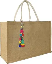 [Hibala] Woven Large Beach Bag Straw Bag Beach Tote Handmade Weaving Shoulder Bag Tassel Bag Handbag