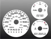 White Face Gauges for 1995-1999 Chevrolet Cavalier Non-Tach (for: Chevrolet)
