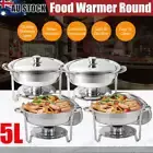 5L× 4Pcs Bain Marie Food Warmer Buffet Servers Chafing Dish Pan Stainless Steel