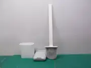 Silicone Flex Toilet Brush Wall Wand NoSlip Long Handle Soft Bristle No brackets