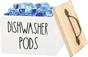 Dishwasher Pod Holder with Lid, Large Capacity Laundry Dryer Sheet Holder, Dishwasher Pod Container, Wide Opening Dishwasher Tablet Container, Practical Laundry Pod Holder for Laundry Pods(white,1)