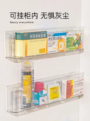 告別翻找藥品收納盒家用大容量壁掛置物架透明多層藥櫃急救箱子 (2.5折)