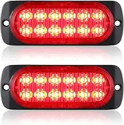 AT-HAIHAN Pack of 2 Aluminum Housing Red LED Trailer Stop Brake Turn Tail Lights, DOT Compliant Waterproof Surface Mount Lighting for Truck Tractor Jeep RV