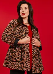 [TS] Taking Shape Reversible Quilt Leopard Jacket Size 10 in Print / Black, Viscose - Plus Size Women's Clothing Print / Black