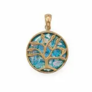 Tree of Life over Ancient Roman Glass Pendant - 14KT Gold Over Sterling SALE!!!!