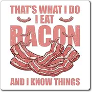 Hilarious Bacon Meats Pork Gammon Smoked Pancetta Lover Humorous Smoking Porkbellies Eating Enthusiast Magnets 4" × 4"