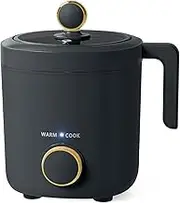 Rice Cooker Small, 2-Cups Uncooked, 1.2L Mini Rice Cooker with Non-stick Coating, BPA Free, Portable Rice Maker with One Touch & Keep Warm Function, White