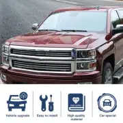 Chrome Headlight Frame Decor Trim Bezel Cover Shell For Chevy Silverado 2014-15 (for: Chevrolet)