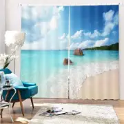 Reef Machinery Water 3D Curtain Blockout Photo Printing Curtains Drape Fabric