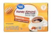 Great Value Honey Almond Medium Roast Coffee K Cups 3.9 oz