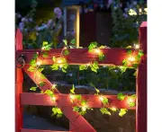 Artificial Ivy, 10M Maple Leaf String Light, 100 LED Vine LED String Lights for Garden, Wedding Party