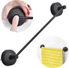 YOHOM Stainless Steel Suction Towel Rail 42cm Hand Towel Bar Matte Black