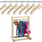 Wooden Mini Laundry Hook Clothes Hangers Drying Racks Doll Accessories Holder