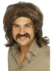 70's Retro Brown Wig Costume Accessory Size: One Size Fits Most
