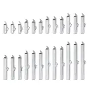 160Pcs Slide on End Clasps, 10/13/16/20/25/30/35/40mm, Silver White