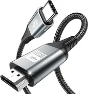 USB C to HDMI Cable 2M 4K 60Hz, Type C to HDMI Adapter Thunderbolt 4/3 to HDMI for Home Office Compatible with iPhone 16 15 Pro Max Plus, MacBook Pro Air iPad Pro, XPS, Samsung Galaxy S24 S23 S22