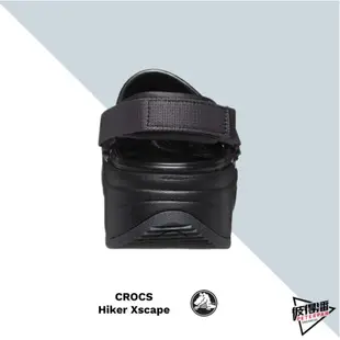 CROCS HIKER XSCAPE 獵戶 洞洞鞋 卡駱馳 厚底 增高 防水 涼鞋 黑/白【彼得潘】