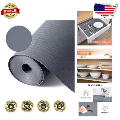 Durable Rectangular Shelf Liners 24"x240" - Waterproof & Slip-Resistant Design