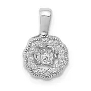 14k White Gold 1/10ct. Vibrant Moving Real Diamond Pendant