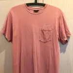 二手STUSSY潮牌T-SHIRT 潮T 刺繡口袋T 水洗粉 S號