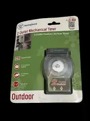 Westinghouse 2 Outlet Outdoor Mechanical Timer NIP