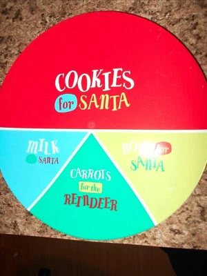 New 11" Diam Cookies for Santa Claus Clause Hard Plastic Plate