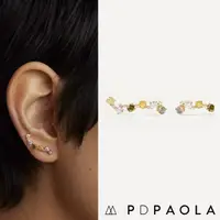 在飛比找momo購物網優惠-【PD PAOLA】西班牙時尚潮牌 拉長石貼合耳廓耳環 灰色