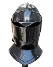 Medieval Antique Close Helmet Battle Knight 18 Gauge Armor Steel Helmet
