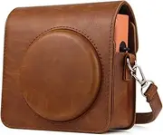 BLBMTCBCAG Carry PU Leather Bag Protective Case with Shoulder Strap Film Camera Black/Brown/Gold Fit for Fujifilm SQ1 Camera Protection(Brown)