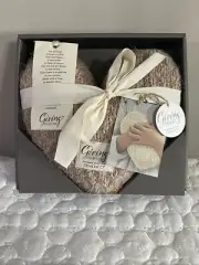 DEMDACO Giving Heart Shaped Taupe Camel 11 x 10 Soft Polyester Nylon NEW!!