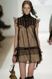BNWT Vintage SASS & BIDE "The Smoking Girl" Dress With Flocked Detail - Size 8