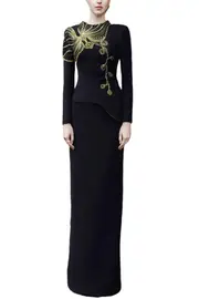 [TRACY STUDIO] ORCHID EMBELLISHED OPEN BACK DRESS BLACK S