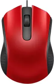 Ergonomic USB Wired Mouse for PC Laptop, Left/Right Hand, Red