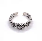 Solid Sterling Silver Toe Ring With Open Flower design