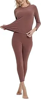 [Generic] Mens Cotton Underwear Womens Two-Piece Suit Long Sleeve O Neck Blouse Thermal Underwear Soft and Warm Top and Pants Sets Brief Big Tall