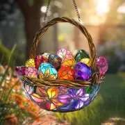 Easter Egg Acrylic Suncatcher Window Hanging, Happy Easter Day Suncatcher