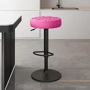 Modern Adjustable Premium Bar Chair with Round Padded Seat and Footrest for Kitchen Island 2331inches Height Perfect for Counter Dining and Makeup Pink and Black Support