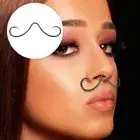 Mustache Nose Ring Septum Piercing Jewelry Rings Black Hoop Titanium Women's