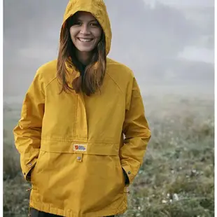 【Fjallraven 北極狐】Vardag Anorak 半開襟夾克 女 芥末黃 連帽風衣 戶外風衣外套 87009