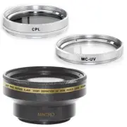 30mm Wide Angle Lens + CPL and MCUV Filters fo Sony PC100, PC110,PC115,HDR-SR10E