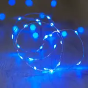 Blue 3M Battery Operated Lights 30 LED Micro Silver Wire Waterproof Fairy Xmas Party