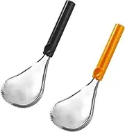 TRADERPLUS 2 PCS Manual Pumpkin Corer Scoop Pumpkin Pulp Separator Serrated Spoon for Pumpkin Carving