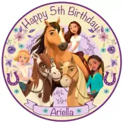 19cm SPIRIT HORSE Edible Cake Topper Rice Wafer Paper PERSONALISED KIDS PARTY