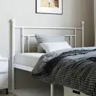 White Metal Headboard King Single Stylish Modern Design 107 cm Bedroom Decor