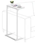 C Shaped End Table, Small Side Table, 28.7 inch Tall Couch Table, Sofa 1 White